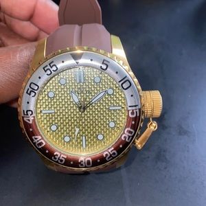 INVICTA WATCH WITH GOLD HARDWARE stainless steel PRODIVER NEVER WORN